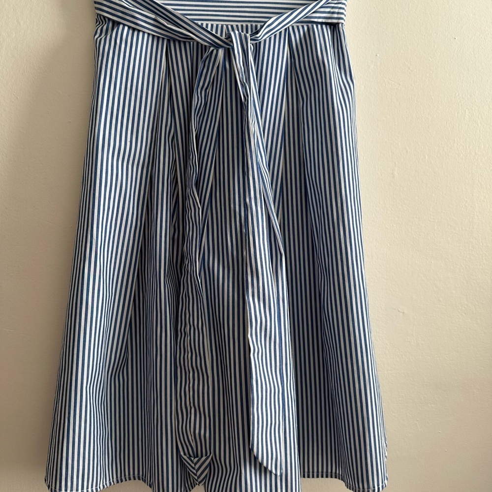 See You Monday Navy and White A-Line Skirt - Picture 2 of 4